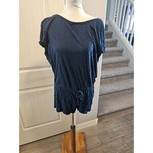 Gap Body Dark Blue Short Romper Women's Size Small Keyhole Back